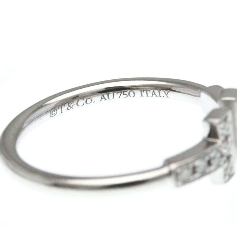 Tiffany T-wire Diamond Ring White Gold (18K) Fashion Diamond Band Ring Silver - Picture 8 of 9